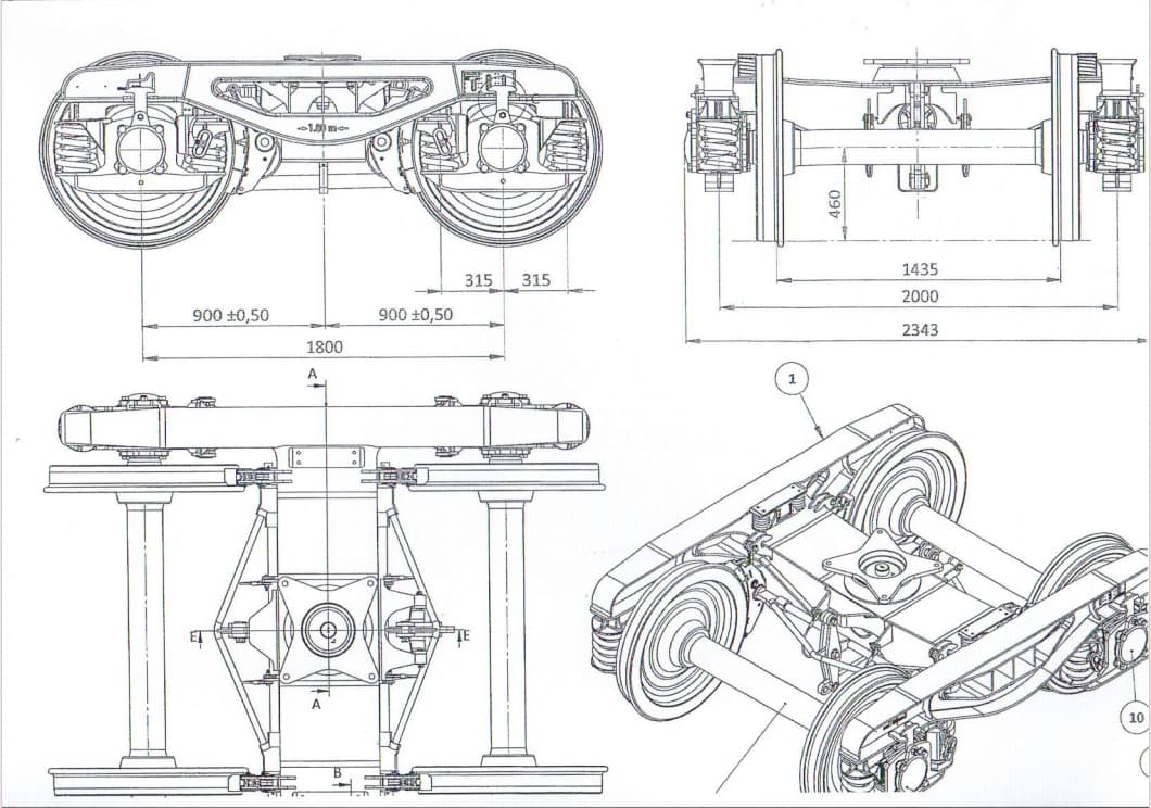 Y25 bogie drawing